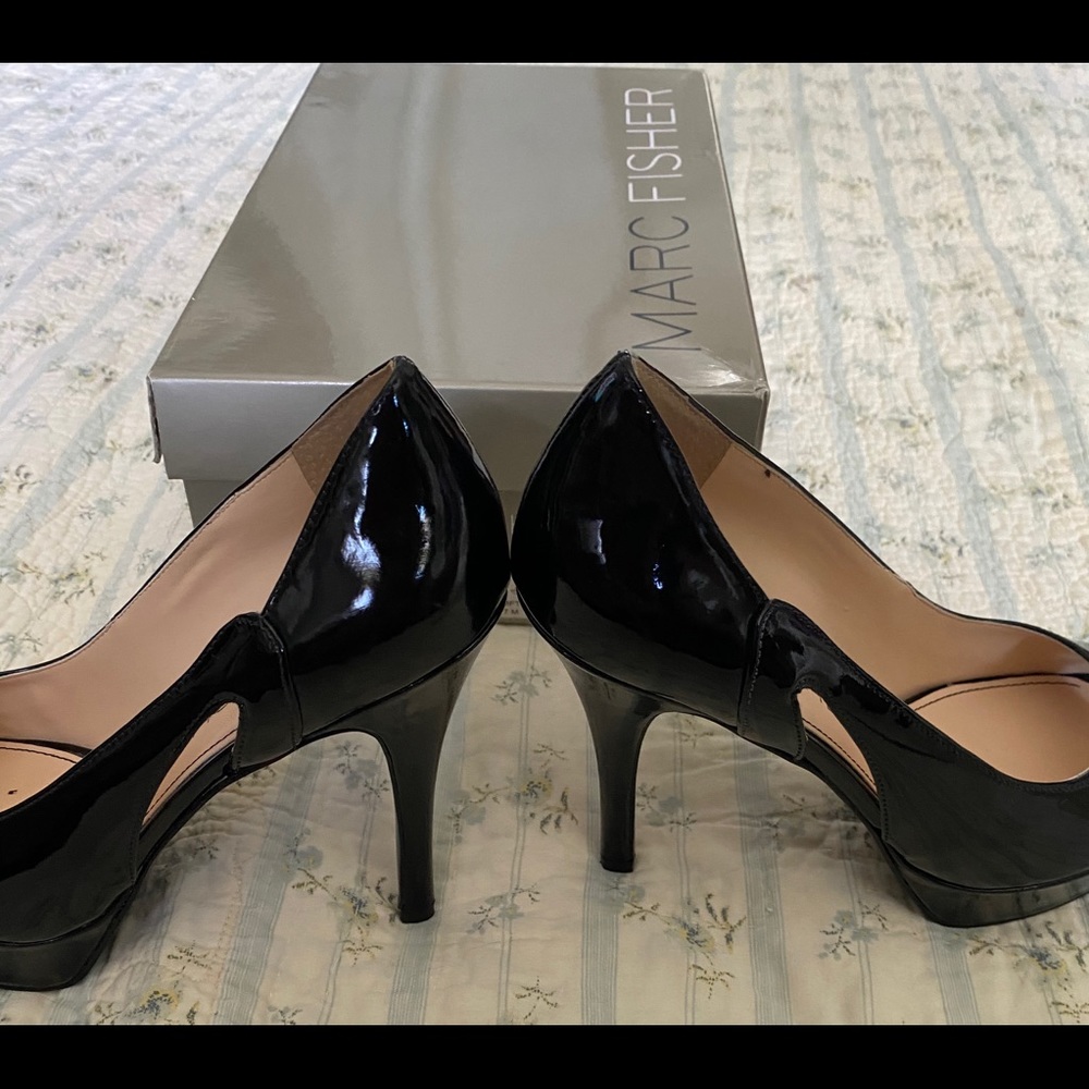Marc Fisher Tumble 3 Black Patent 4.5” Heels